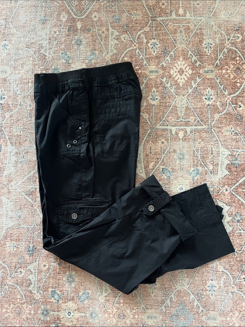 Chico's Black Cropped Cargo Pants